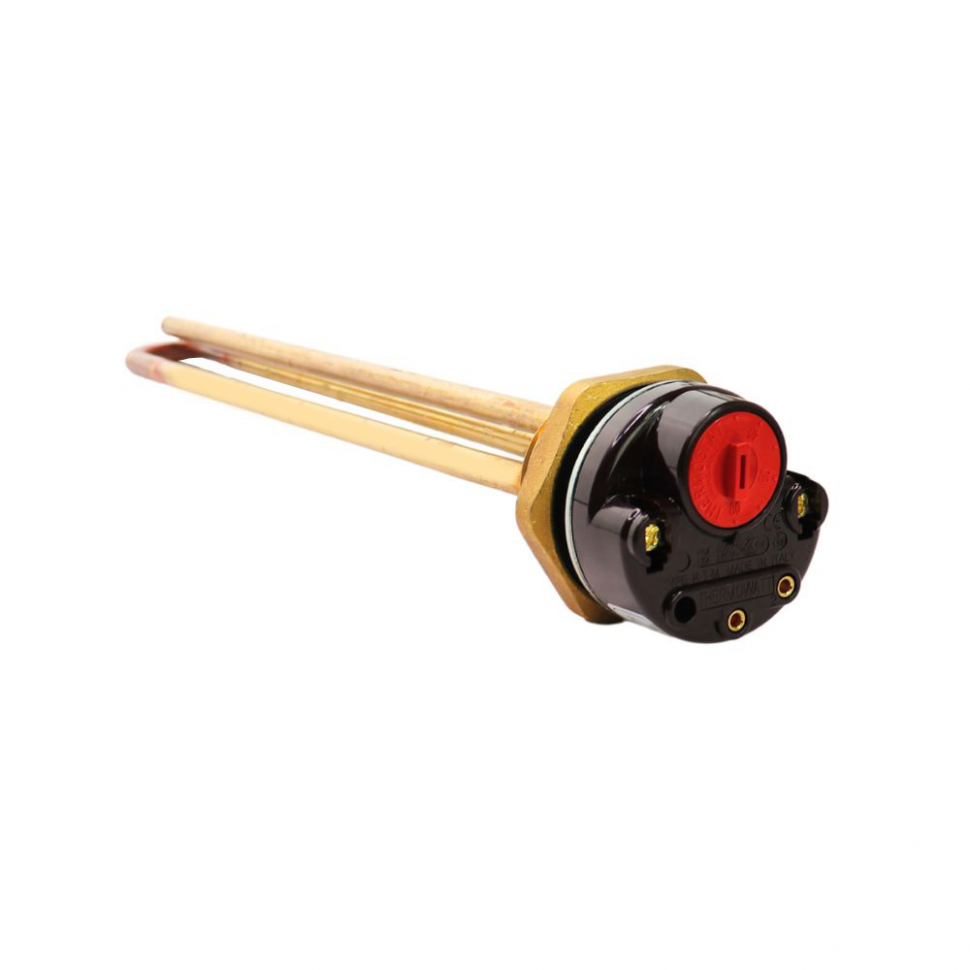 Комплект ТЭН 1,2кВт (1200Вт) RDT резьбовой 42мм для нагрева воды Ariston + терморегулятор + прокладка, 50305