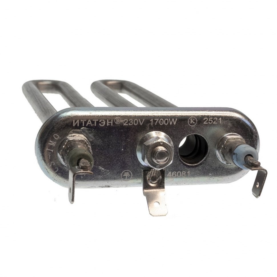 Комплект ТЭН 1700W для стиральной машины Ariston, Indesit с отверстием под датчик L170мм + фильтр + засыпка, K46081