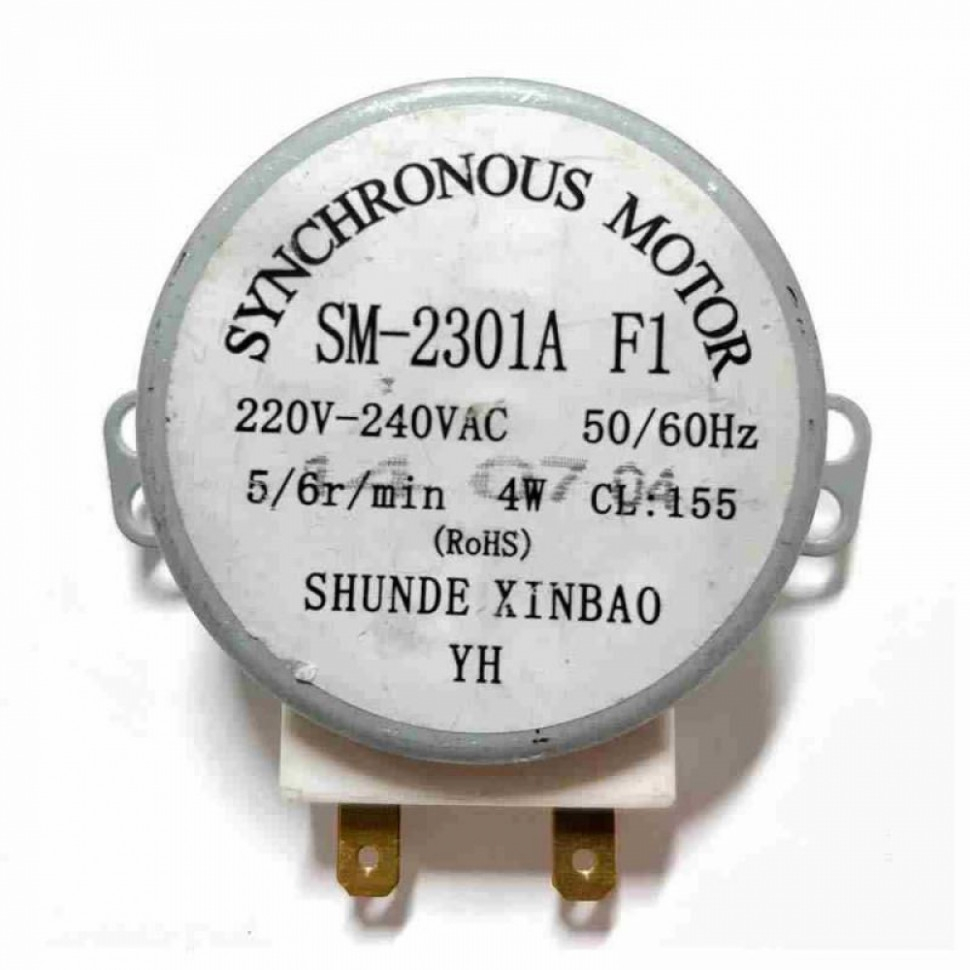 Моторчик (двигатель вращения) тарелки микроволновки LG, Samsung, Bosch, Daewoo, 4W, 5/6 об/мин, SM-2301AF1, Д020
